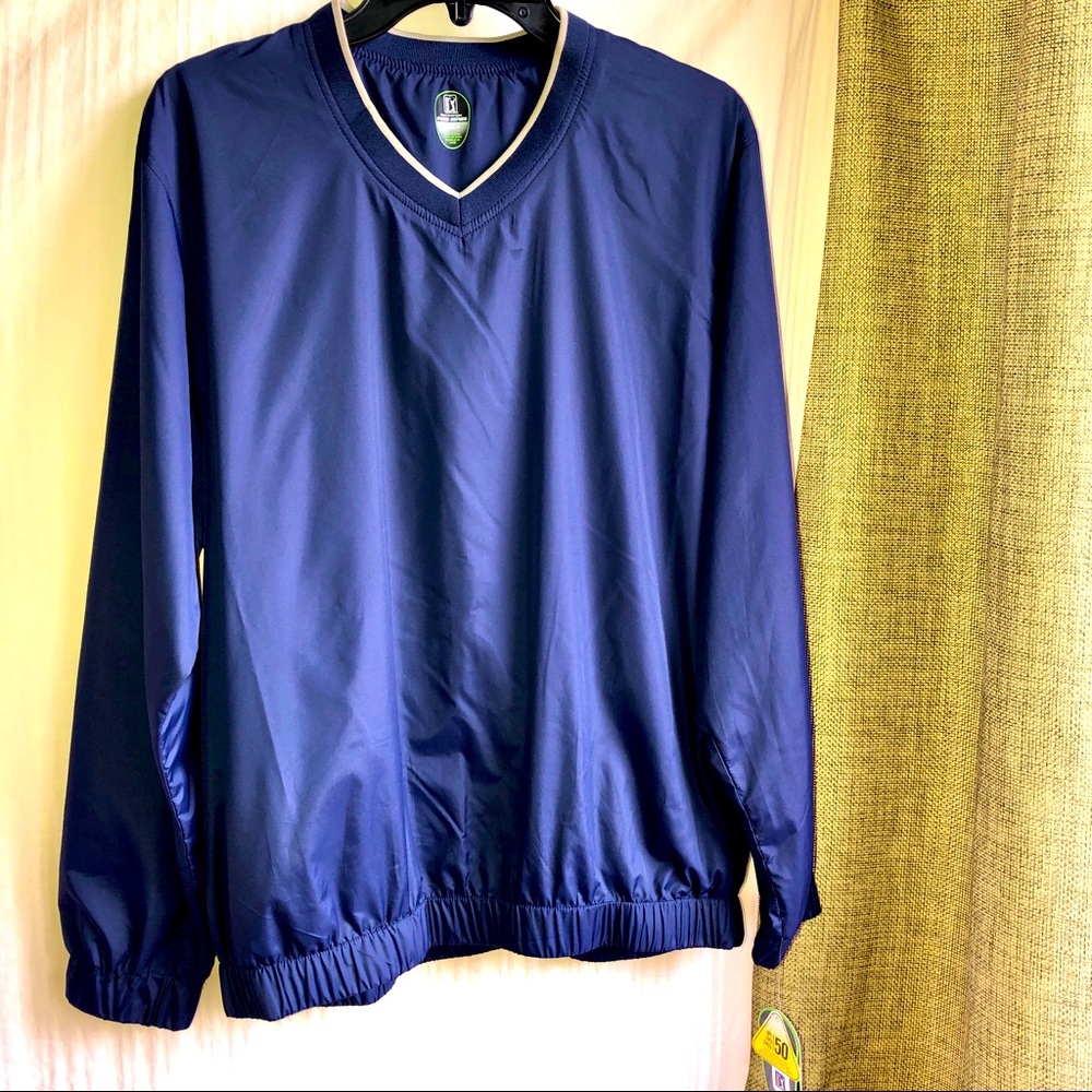 NEW PGA Golf Pullover Windbreaker Jacket PRO SERIES Blue Small Men’s